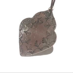 Handmade stamped  silver‎ tone mandala adjustable brown leather cord necklace